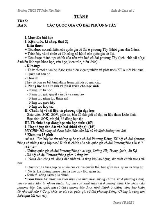 image for page Giáo án môn lịch sử 6 năm học 2017-2018