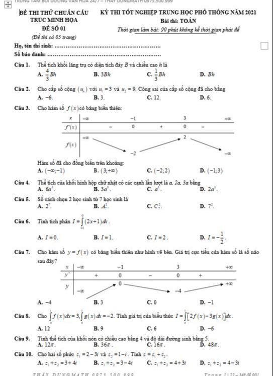 image for page Bộ 60 đề thi thử toán THPTQG năm 2021 có giải chi tiết