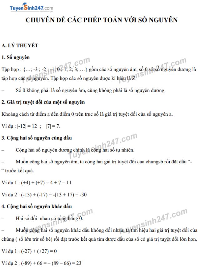 image for page Tuyển tập chuyên đề, đề cương, giáo án, bài tập môn toán 6 chọn lọc