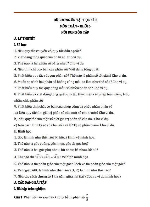 image for page Tuyển tập chuyên đề, đề cương, giáo án, bài tập môn toán 6 chọn lọc