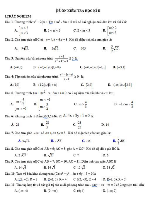 image for page Tổng hợp 71 đề thi học kì 2 môn Toán lớp 10