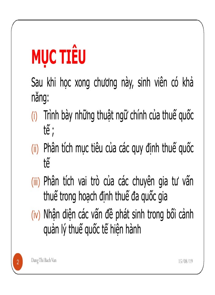 Tổng quan thuế quốc tế