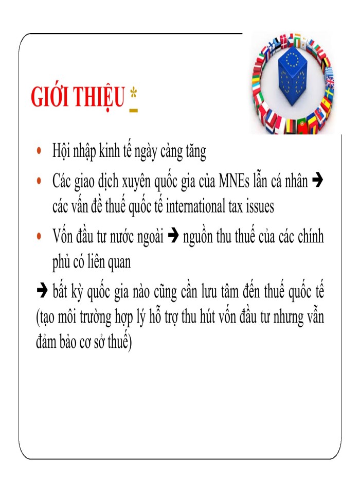 Tổng quan thuế quốc tế