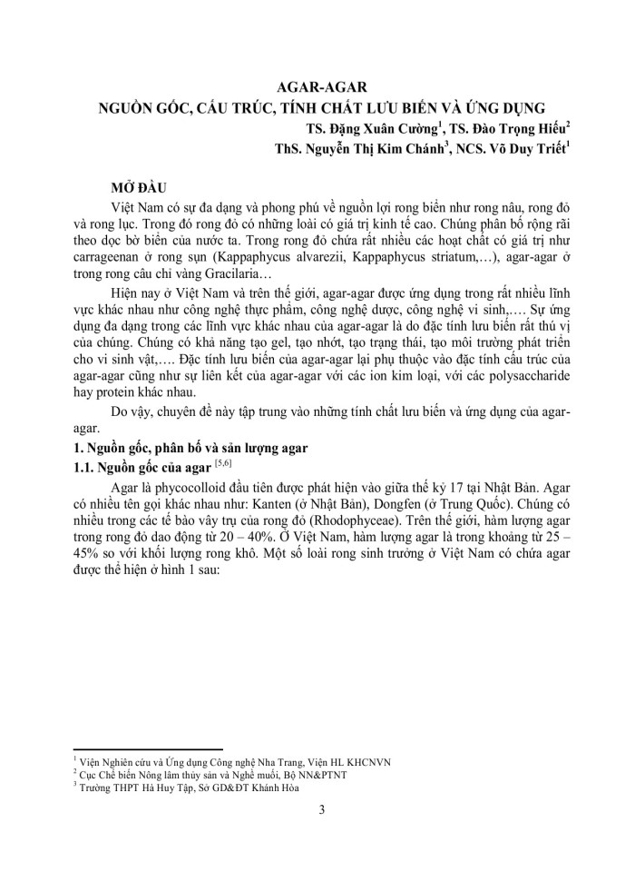 image for page Agar-agar nguồn gốc, cấu trúc tính chất lưu biến và ứng dụng