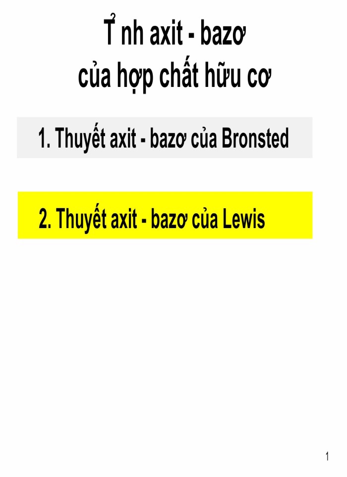 image for page Tính axit - bazơ của hợp chất hữu cơ