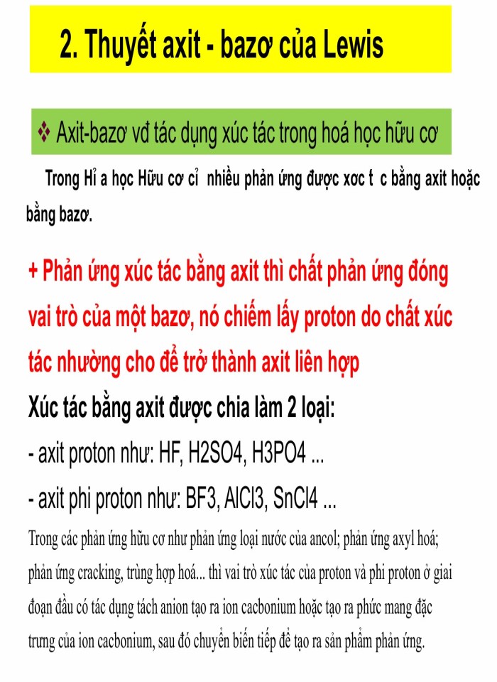 image for page Tính axit - bazơ của hợp chất hữu cơ