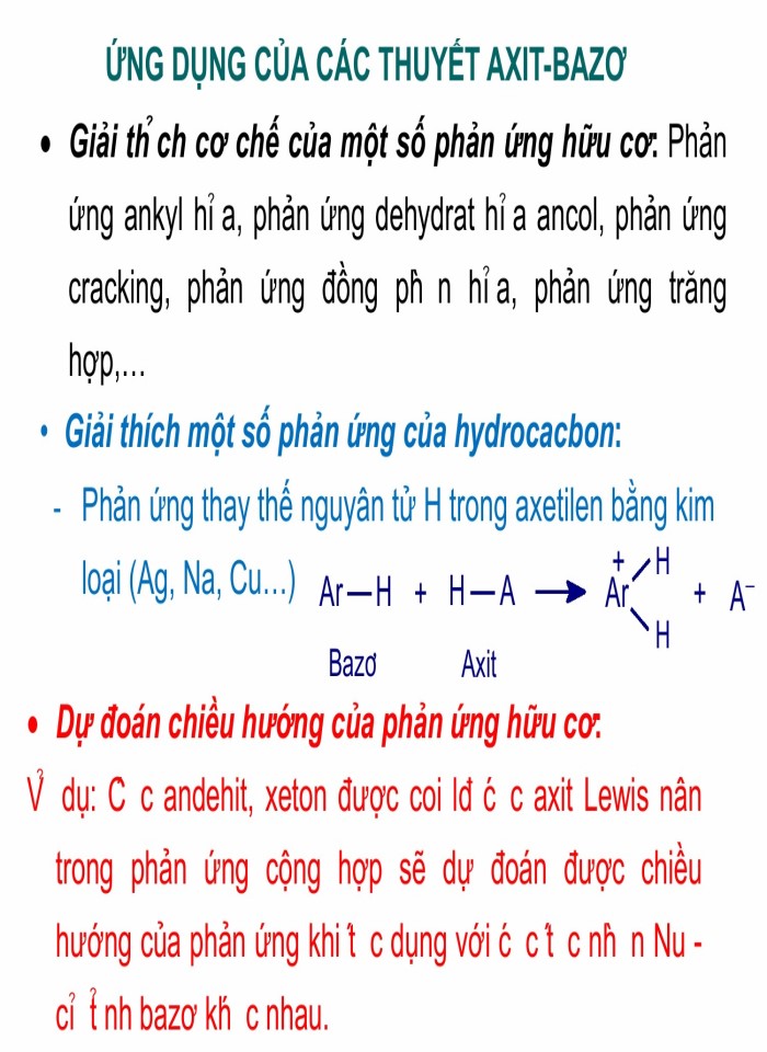 image for page Tính axit - bazơ của hợp chất hữu cơ