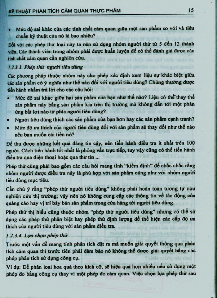 image for page Kỹ thuật phân tích cảm quan thực phẩm