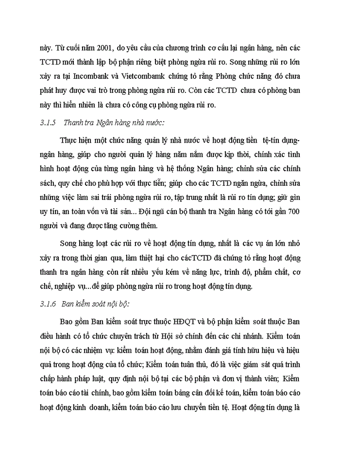 image for page Thực trạng rủi ro tín dụngvà công tác quản lí rủi ro tín dụng trong các ngân hàng thương mại việt nam