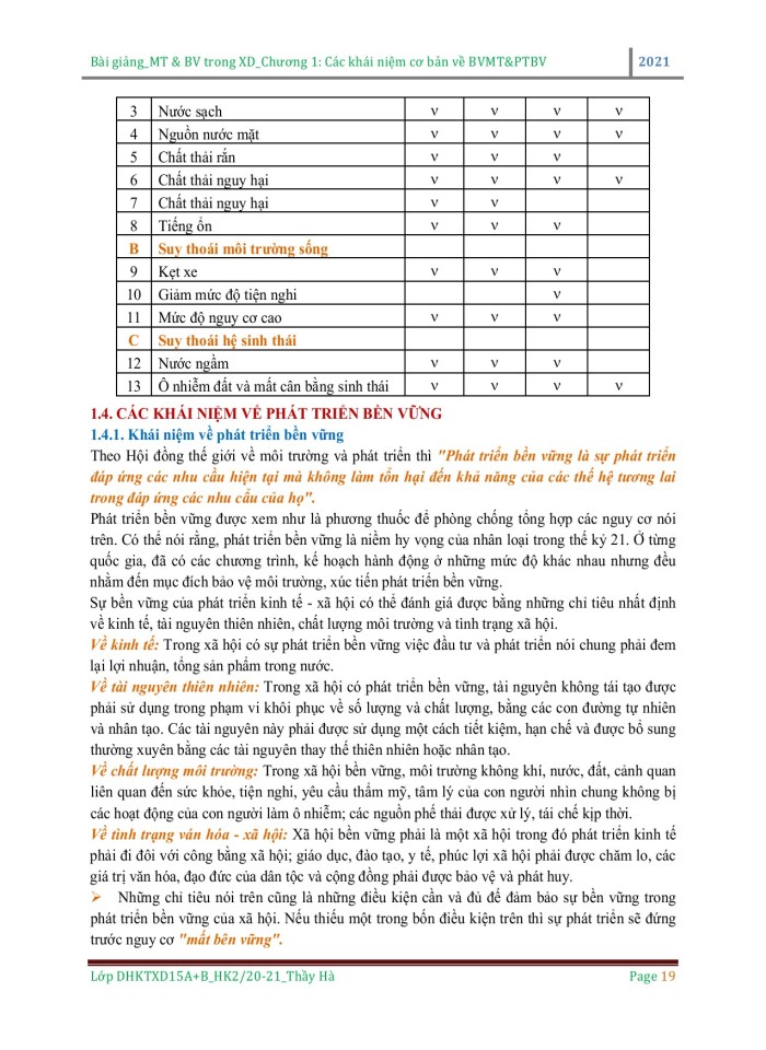 image for page Các khái niệm cơ bản về bảo vệ môi trường và phát triển bển vững