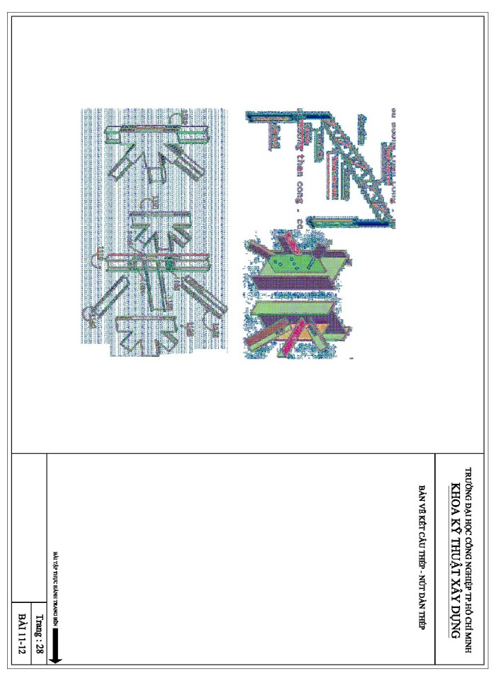 Bản vẽ kết cấu thép - nút dàn thép