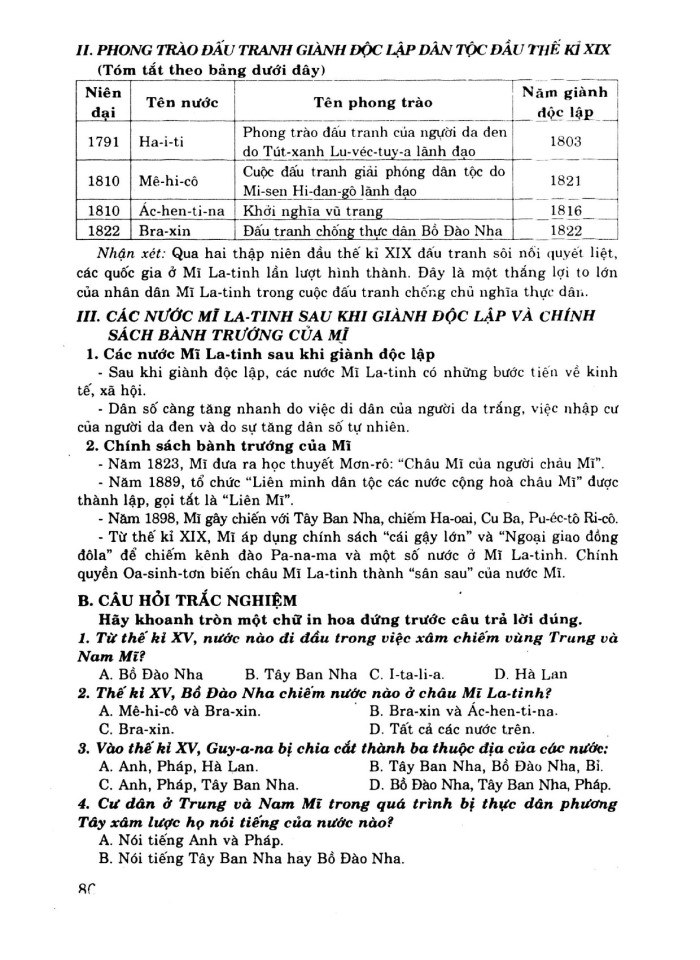 image for page Kiến thức cơ bản và câu hỏi trắc nghiệm lịch sử 11 nâng cao