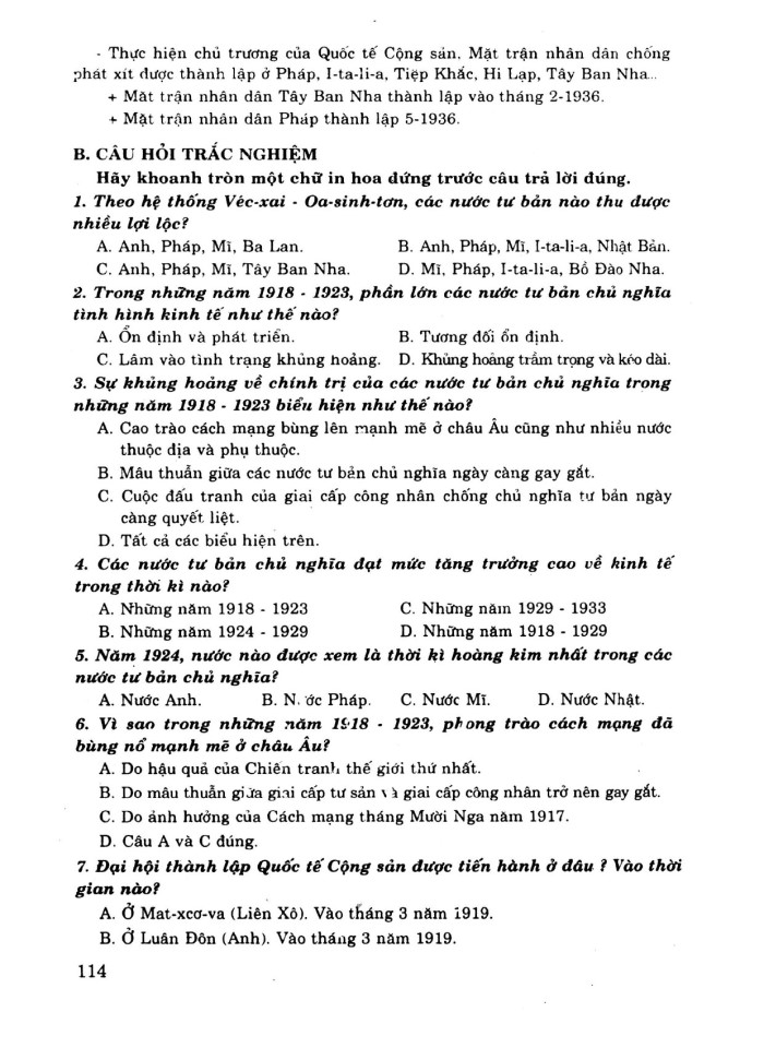 image for page Kiến thức cơ bản và câu hỏi trắc nghiệm lịch sử 11 nâng cao