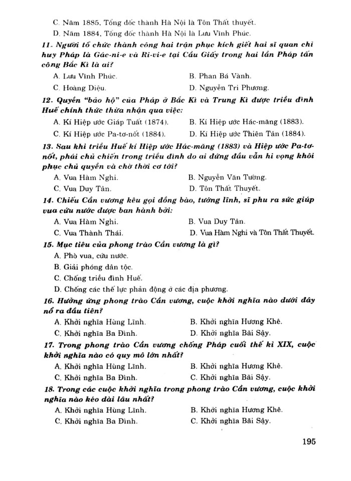 image for page Kiến thức cơ bản và câu hỏi trắc nghiệm lịch sử 11 nâng cao