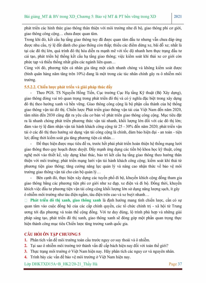 image for page Bảo vệ môi trường và phát triển bền vững trong xây dựng