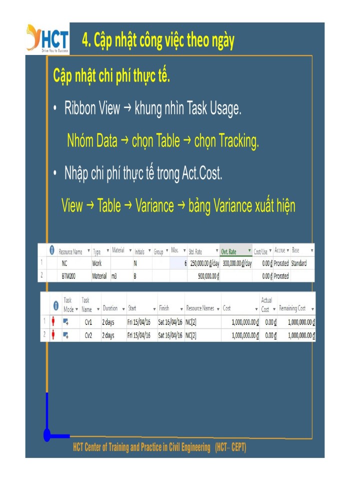 image for page TRACKING - Microsoft Project