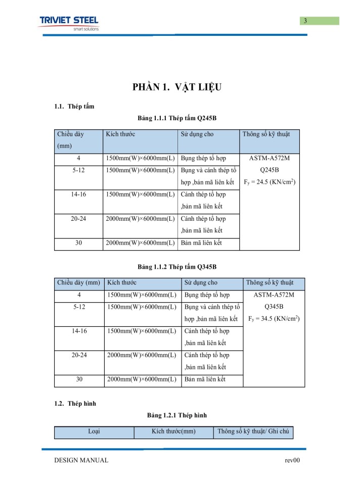 Tri viet steel buildings co.ltd design manual