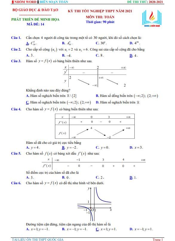 image for page 30 đề phát triền đề minh họa năm 2021