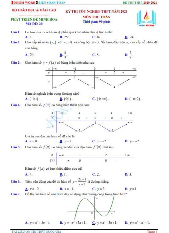 image for page 30 đề phát triền đề minh họa năm 2021