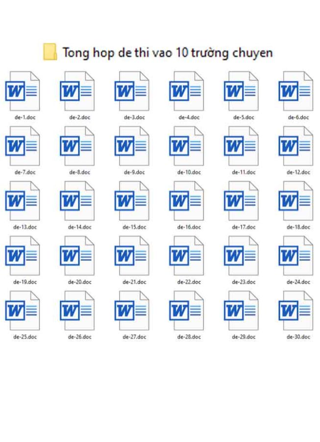 Tổng hợp 30 đề thi vào 10 các trường chuyên lớp chọn