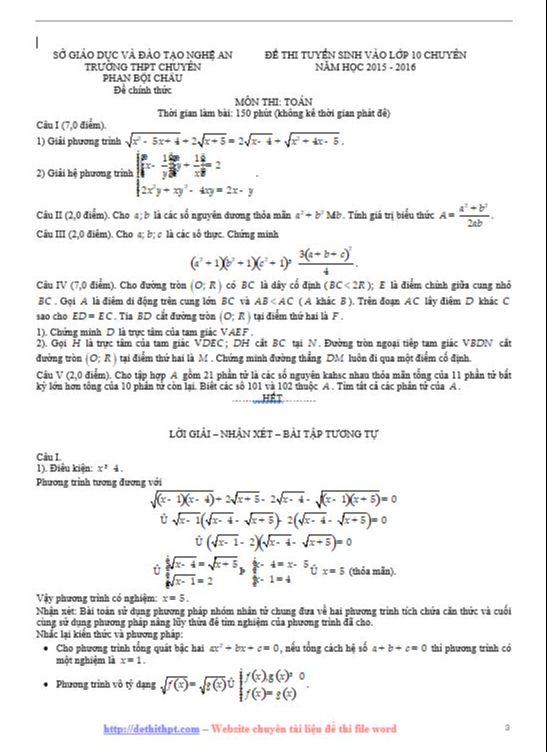 image for page Tổng hợp 30 đề thi vào 10 các trường chuyên lớp chọn