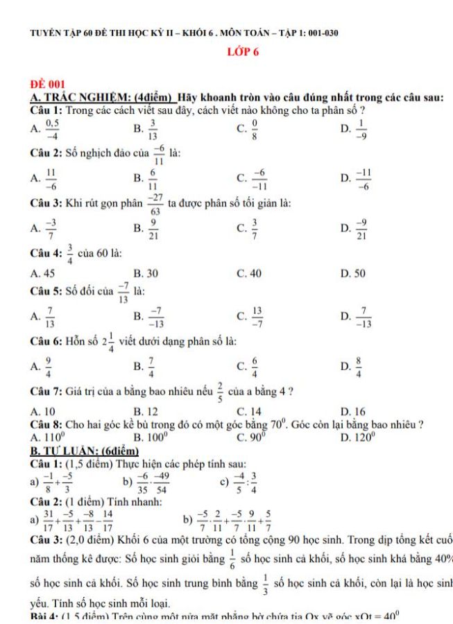 image for page Tuyển tập bộ đề thi và kiểm tra môn toán 6 ( dạng pdf)