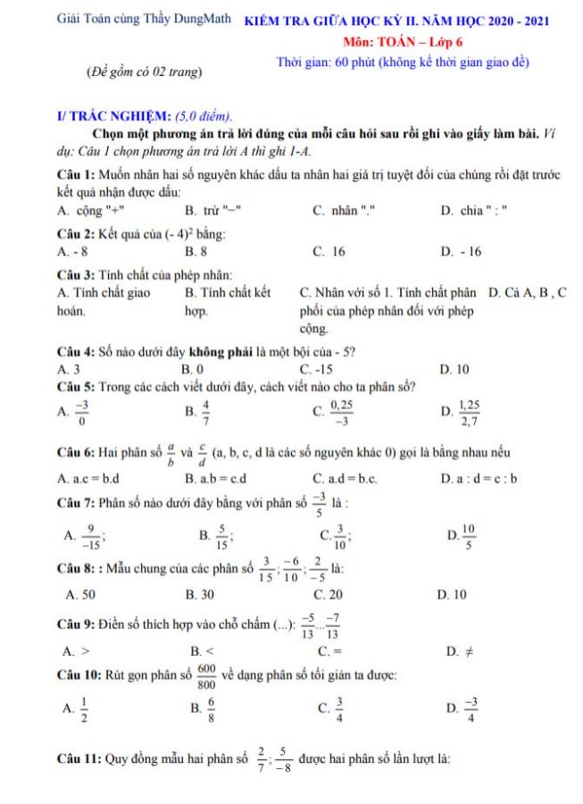image for page Tuyển tập đề thi, đề cương, bài tập chuyên đề môn toán 6( dạng pdf)