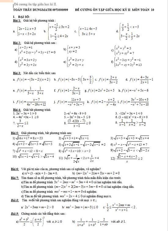 image for page Bộ đề ôn luyện môn Toán học kì 2 lớp 10
