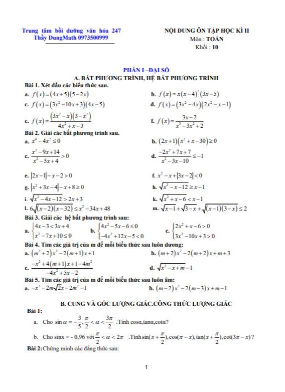 image for page Bộ đề ôn luyện môn Toán học kì 2 lớp 10