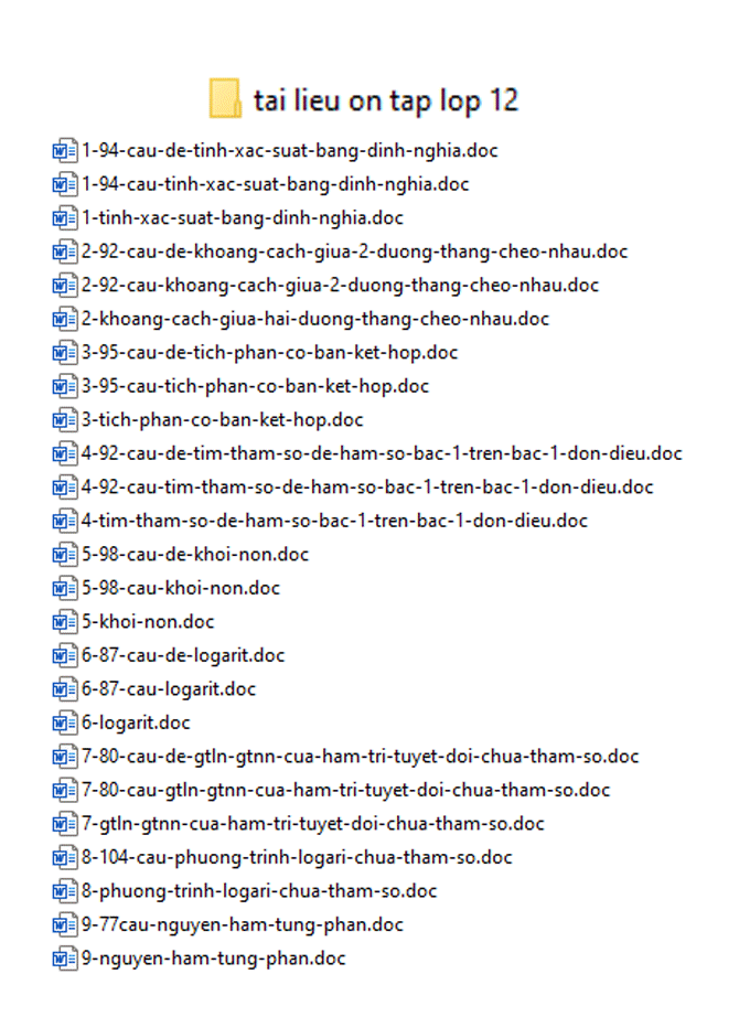 Tài liệu ôn tập lớp 12