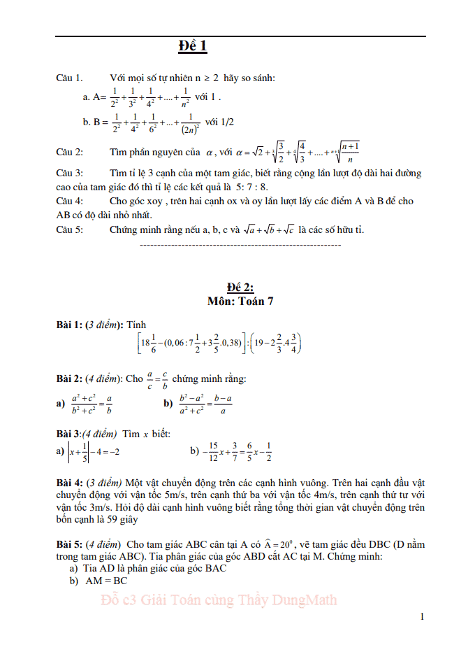 image for page Tuyển tập các bộ đề thi học sinh giỏi toán 7 2020-2021