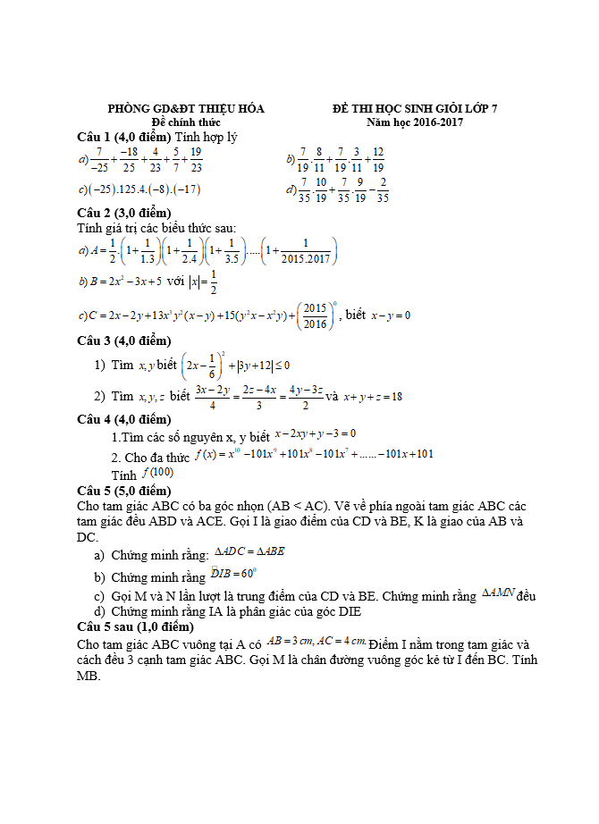 image for page 225 Đề thi học sinh giỏi toán 7 chọn lọc
