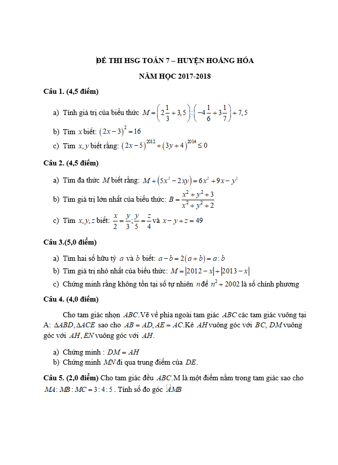 image for page 225 Đề thi học sinh giỏi toán 7 chọn lọc