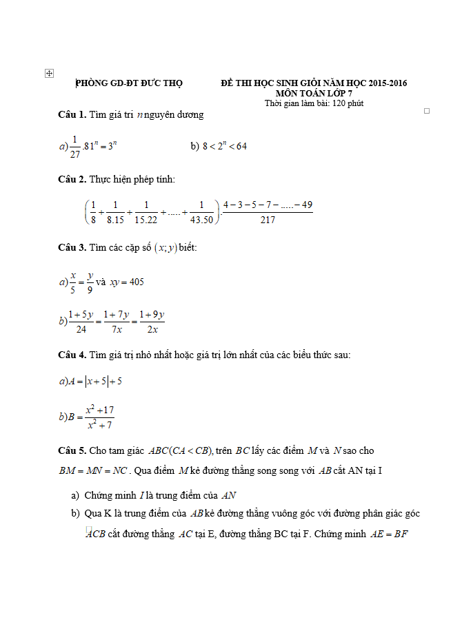 image for page 225 Đề thi học sinh giỏi toán 7 chọn lọc