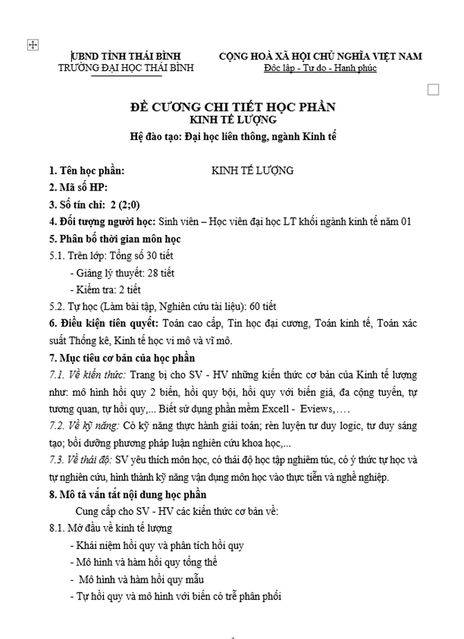 image for page Đề cương chi tiết học phần các môn đại cương