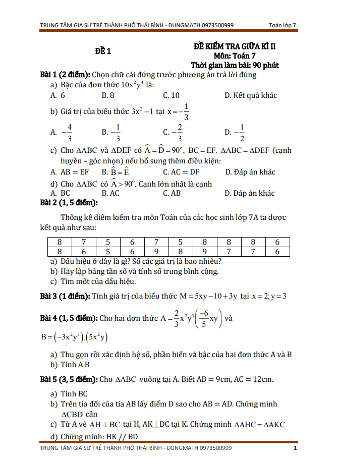 image for page Tuyển tập các bộ đề thi toán 7 kỳ 2