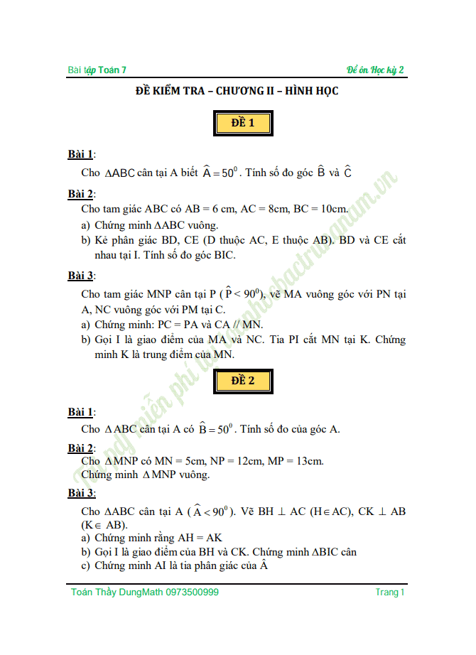 image for page Tuyển tập các bộ đề thi toán 7 kỳ 2