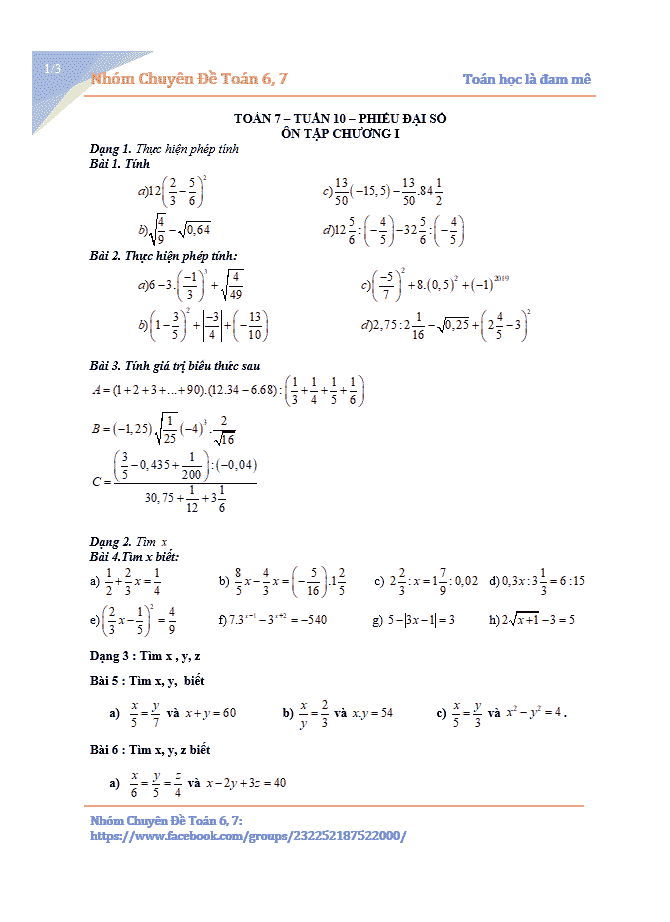 image for page Bộ tài liệu chuyên đề theo tuần môn toán 7