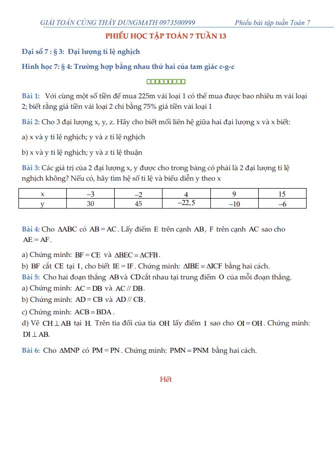 image for page Phiếu bài tập toán 7 theo tuần