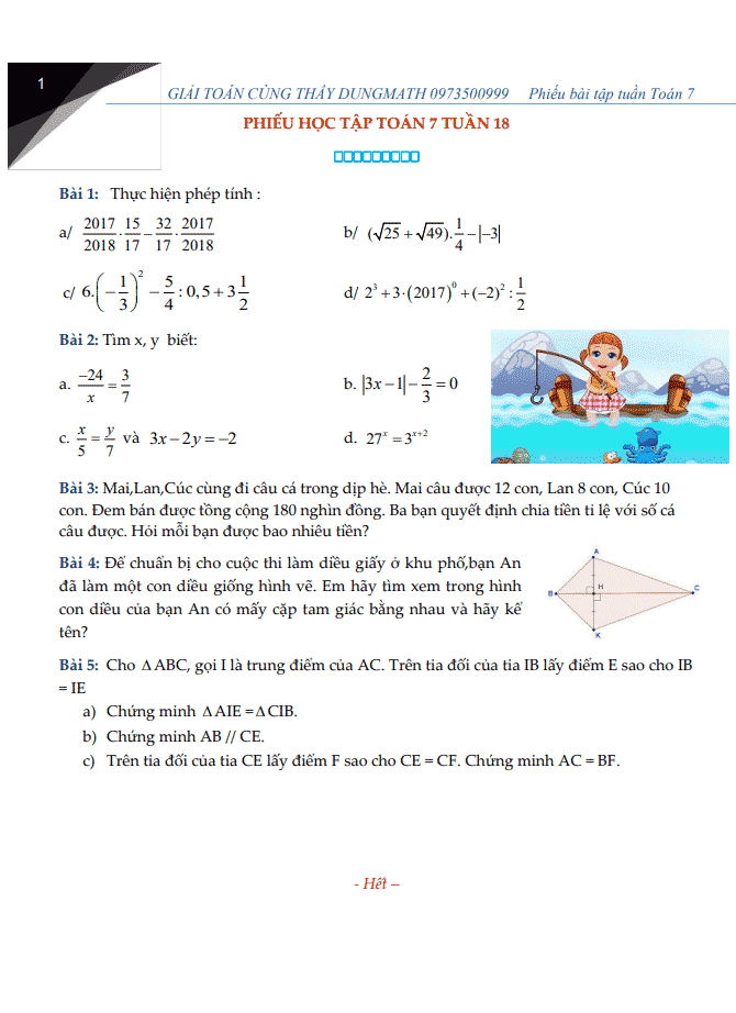 image for page Phiếu bài tập toán 7 theo tuần