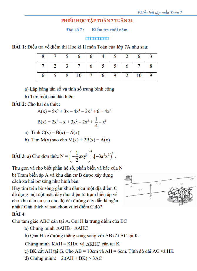 image for page Phiếu bài tập toán 7 theo tuần