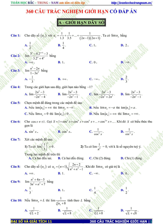 image for page Tổng hợp đề ôn luyện và đề thi kọc kì 2 lớp 11