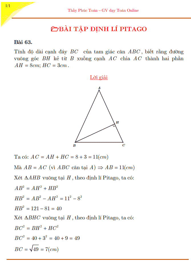 image for page Bộ tài liệu chuyên đề, đề cương, bài tập, đề kiểm tra môn hình học 7