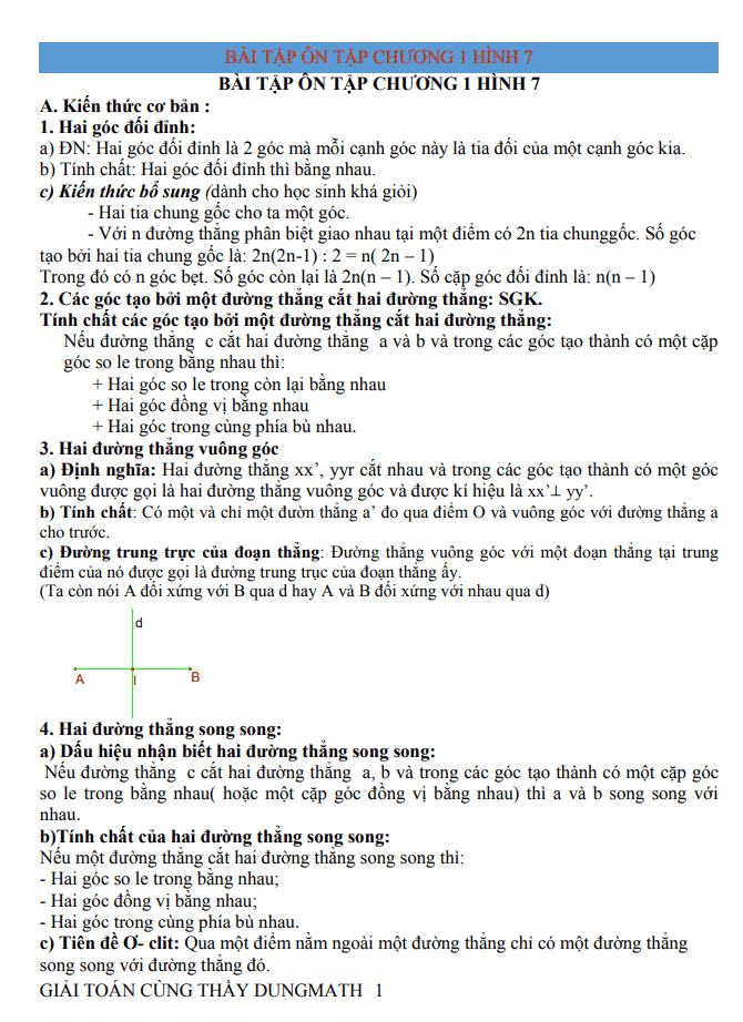 image for page Bộ tài liệu chuyên đề, đề cương, bài tập, đề kiểm tra môn hình học 7