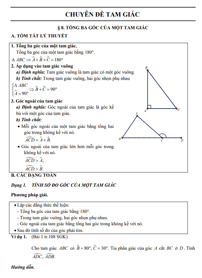 image for page Bộ tài liệu chuyên đề, đề cương, bài tập, đề kiểm tra môn hình học 7