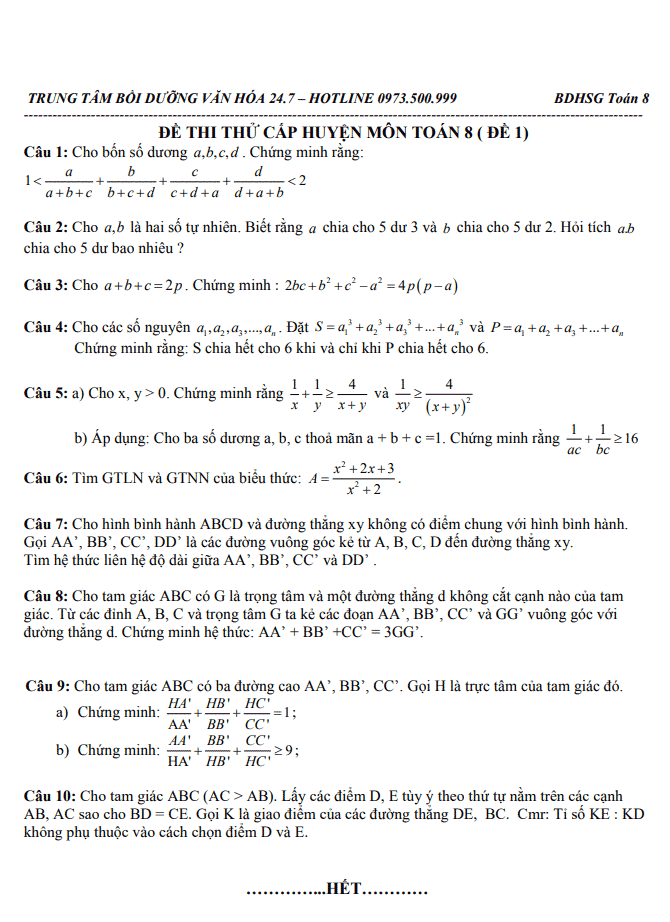 image for page Tổng hợp bộ chuyên đề, đề thi học sinh giỏi toán 8 dạng pdf
