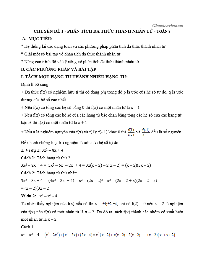 image for page Tổng hợp bộ chuyên đề, đề thi học sinh giỏi toán 8 dạng doc, docx