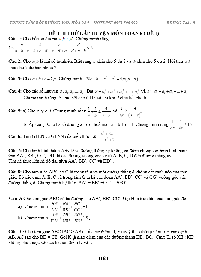 image for page Tổng hợp bộ chuyên đề, đề thi học sinh giỏi toán 8 dạng doc, docx