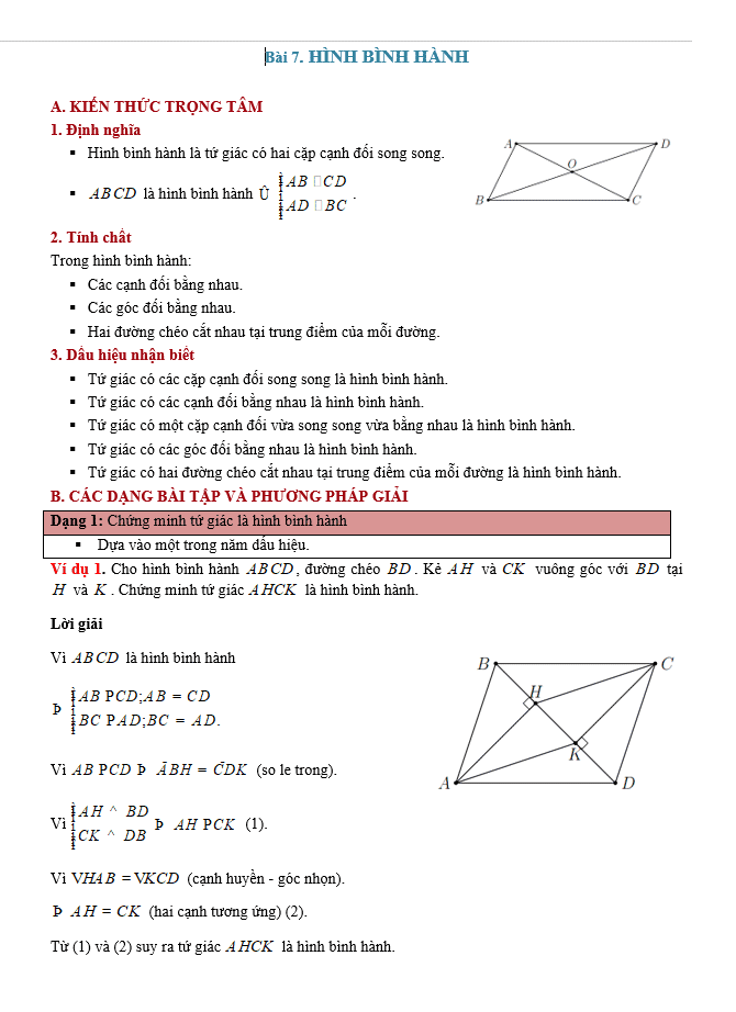 image for page Bộ lý thuyết bài giảng toán 8 môn hình học kỳ 1