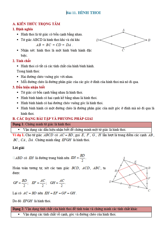 image for page Bộ lý thuyết bài giảng toán 8 môn hình học kỳ 1